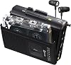 KLIM K8 Cassette Tape Player Portable with F1 Headphones - Cassette Recorder - New Version - AMFM Walkman - Built-in Microphone & Speaker - Headphone Jack & Earphones - Black