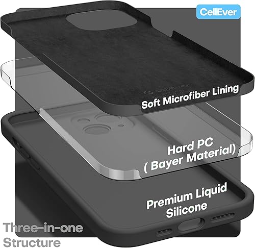 Miniatura 7 de CellEver Funda de silicona duradera para iPhone 13 con 2 protectores de pantalla de vidrio, material mejorado, protección de cámara de grado
