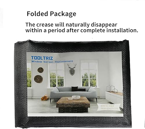 Miniatura 7 de Tooltriz Reemplazo de pantalla para ventana a prueba de mascotas, 39 pulgadas de ancho x 100 pulgadas de largo, malla de carbón grueso mejorada