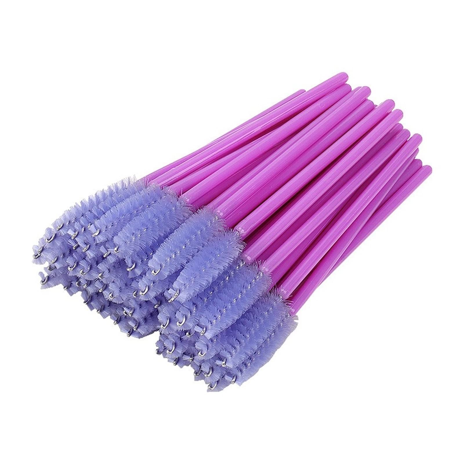 Generisch yaoqijie 1000 Stück tragbare Nylon-Wimpernbürste, Wimpernzange, Puderstab, Rosenrotstab, Make-up-Pinsel, Augenbrauenkamm Lasting (Handle Color : Grey)