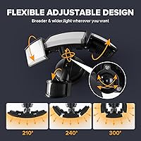 Vista 8 de UME Luces LED de seguridad de 49 W, luz con sensor de movimiento para exteriores, luz diurna de 5000 K, IP65 impermeable, del atardecer al amanecer