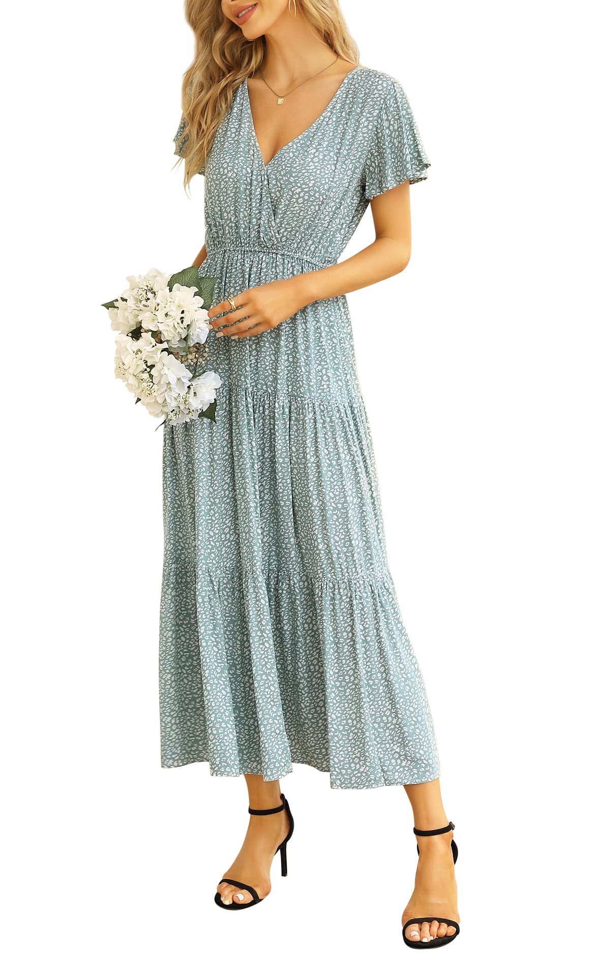 KOJOOIN Women's Floral Maxi Dress