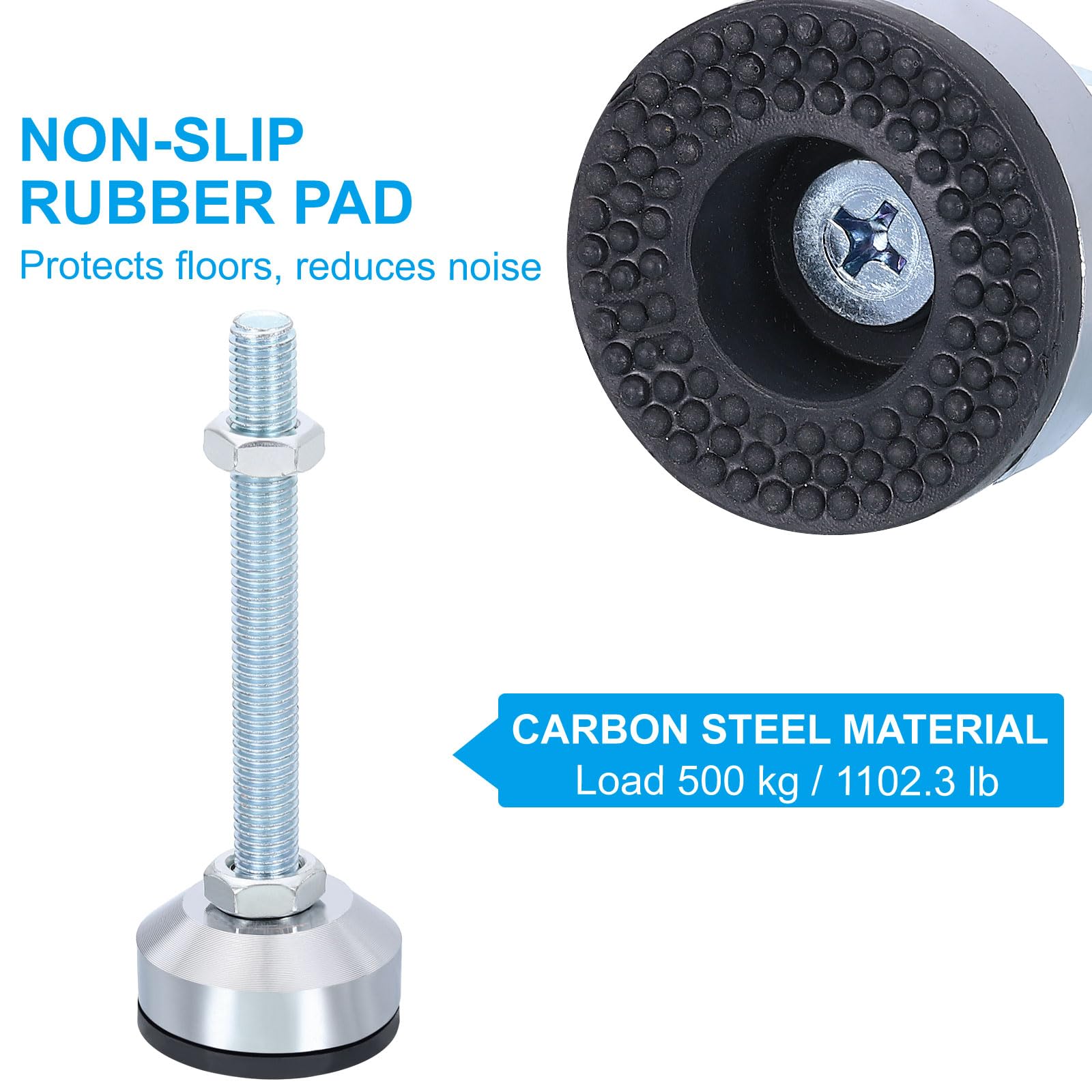 PATIKIL Furniture Leveling Feet 2" Dia Base M12 Thread - Image 3
