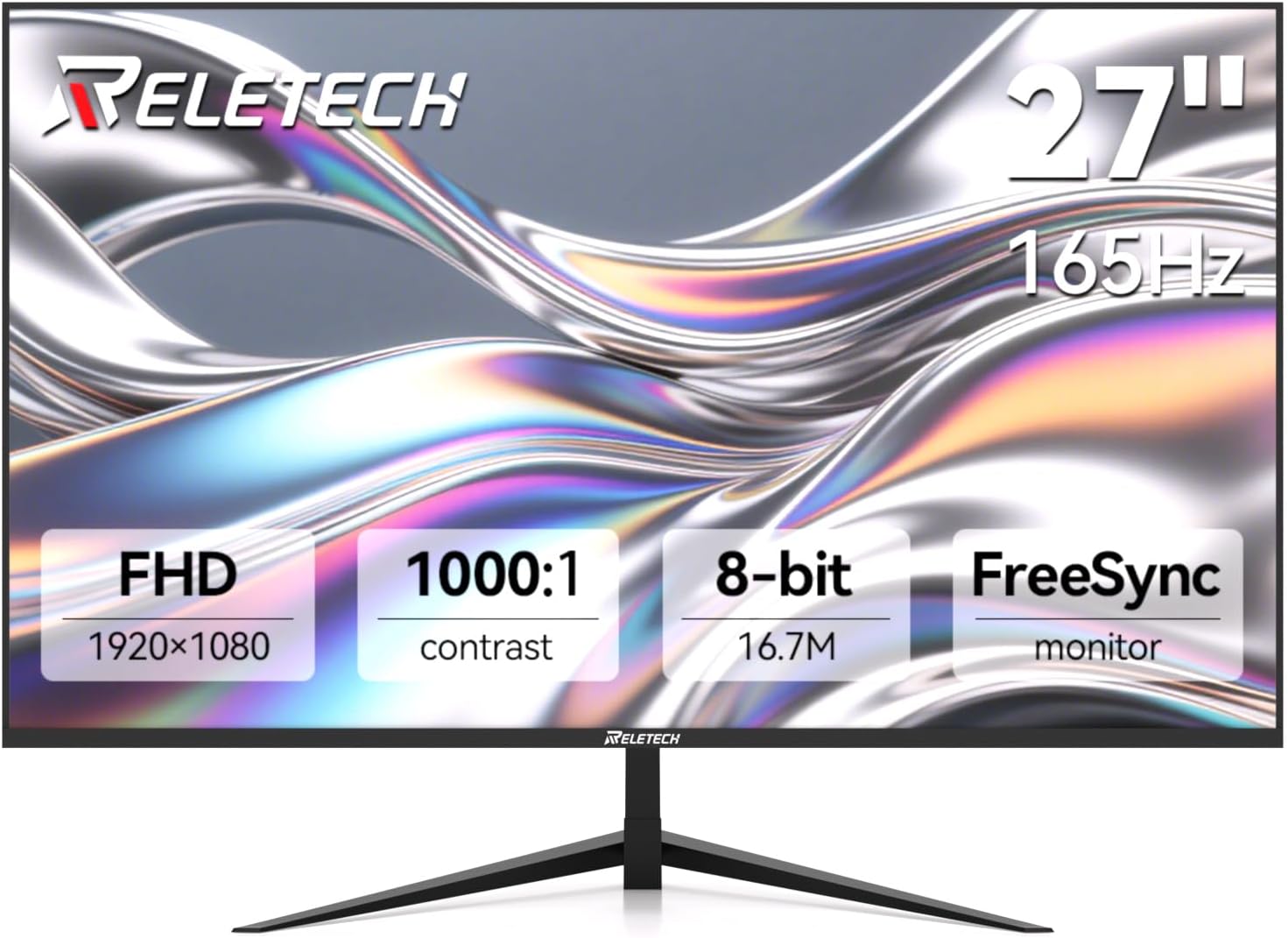 27 Inch FHD (1920×1080) Gaming Office Monitor,165Hz Refresh Rate, HVA Panel Computer Monitor, 1000:1 Contrast Ratio,100% sRGB HDMI and DisplayPort (G27X)