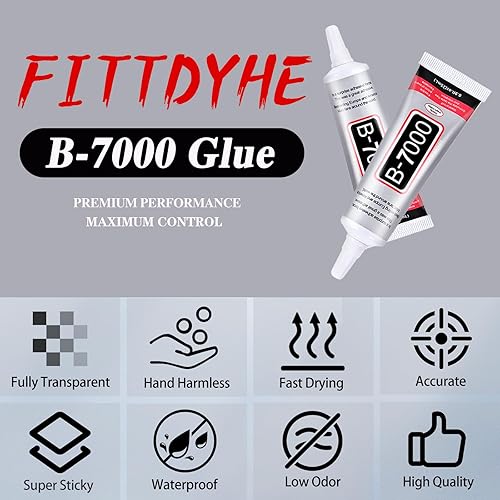 Miniatura 7 de Pegamento adhesivo B-7000 para fabricación de joyas, 2 unidades de 0.8 onzas líquidas, pegamento transparente para manualidades, pegamento de