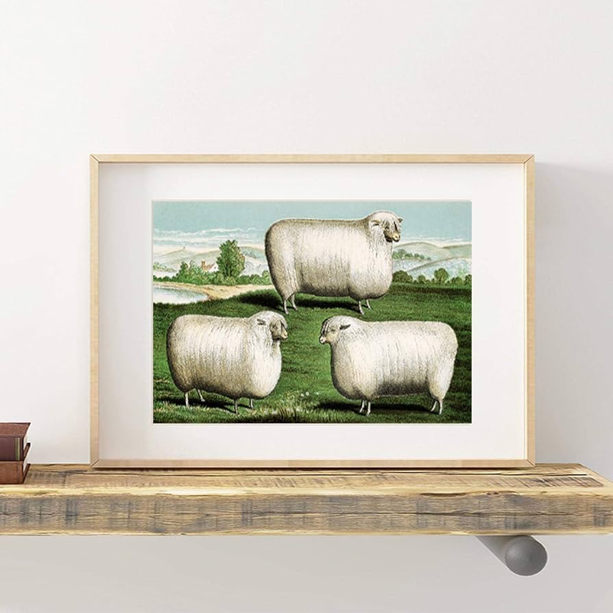 Amazon.co.jp: 北欧のモダンな羊ヴィンテージキャンバスアートポスター