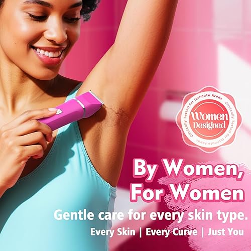 Miniatura 2 de Recortadora de bikini eléctrica para mujer, afeitadora recargable 3 en 1, impermeable, removedor de vello púbico inalámbrico, portátil, sin dolor,