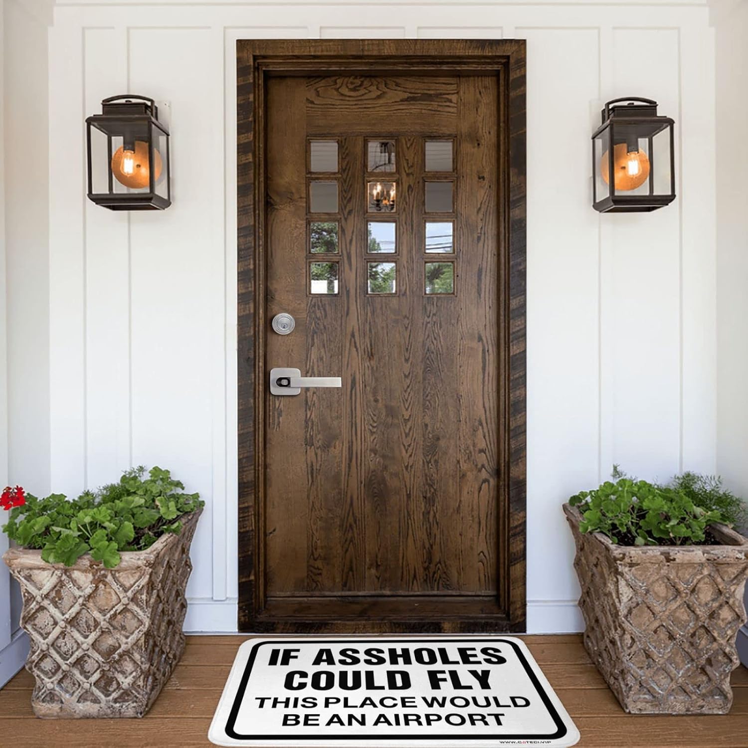 COTECI Door Decor If s Could Fly This Place Would be an Airport Rug Garage Floor Mats (Size : 50X80CM)