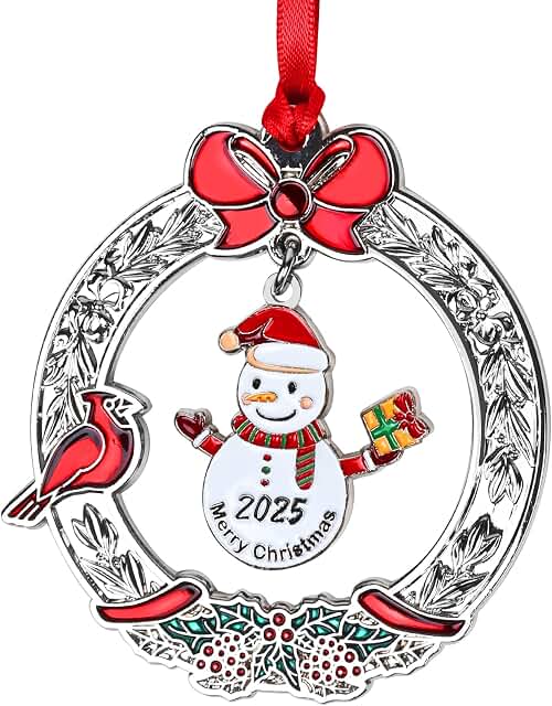 Snowman metal Christmas ornament image