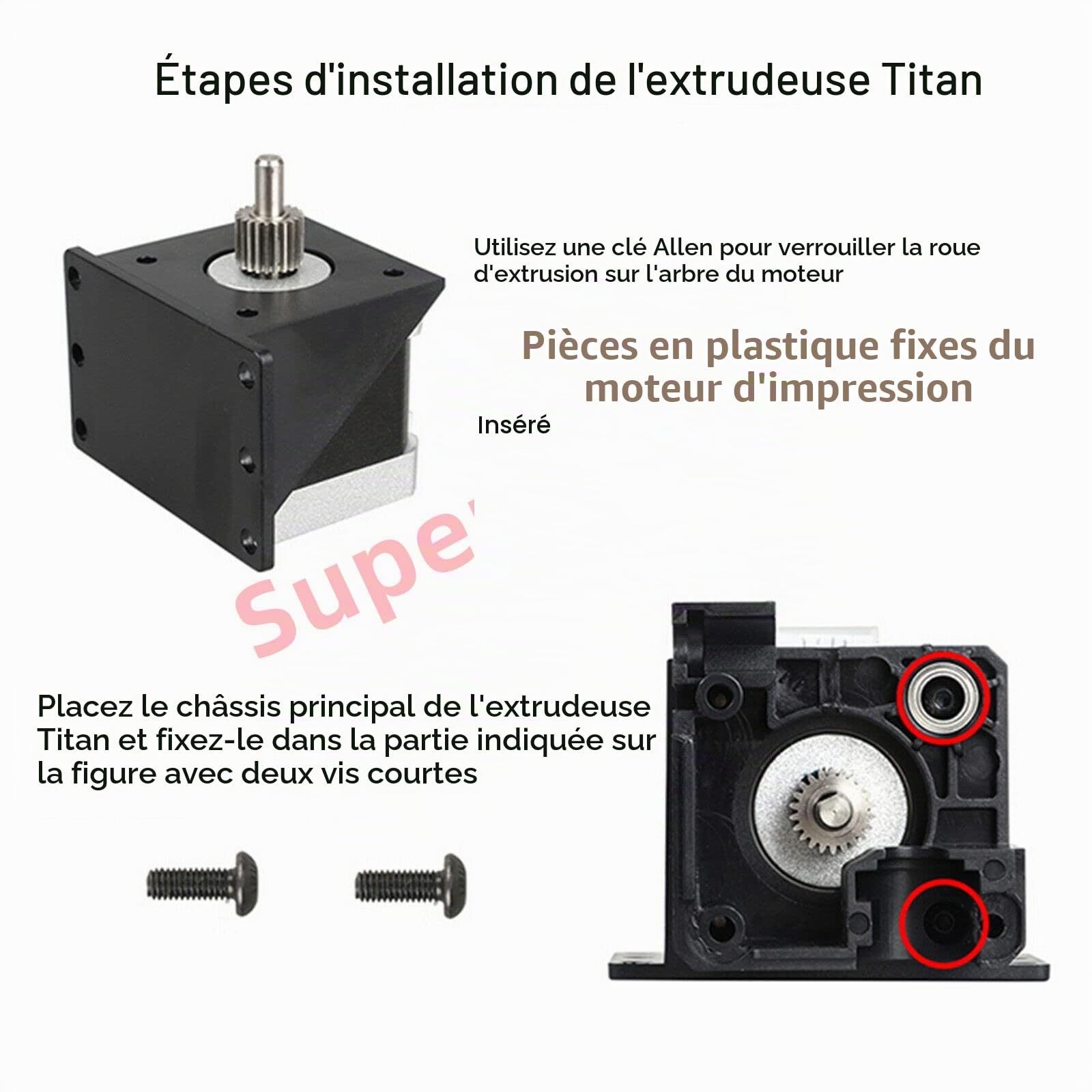 Titan Extruder,Extrudeuse en titane,3D Printer Titan Extruder Stock Feeder Compatible with V6 Hotend J-Head, CR10,Ender 3 Series Mega S X Series,1.75mm Filament.