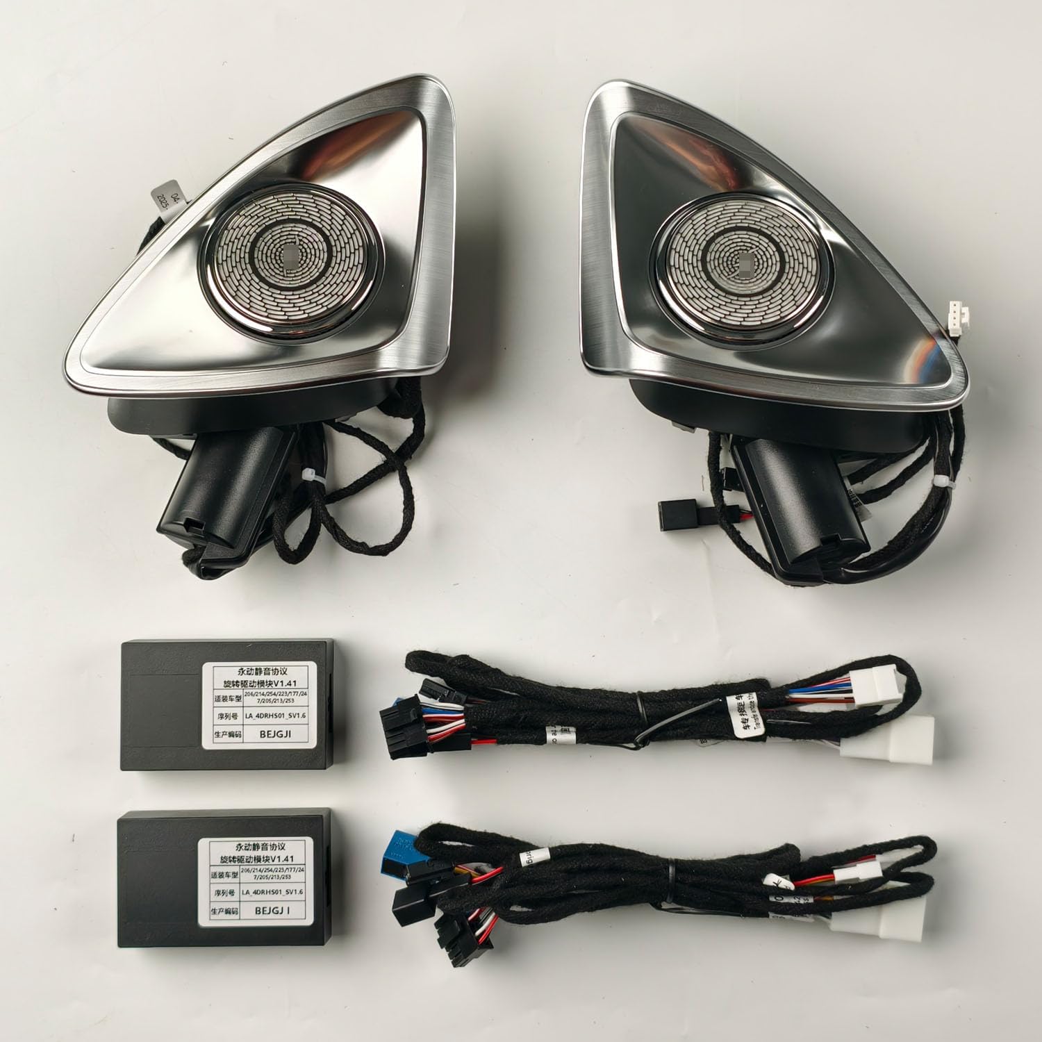 4D Rotary forever tweeter speakers ambient LED Light Package 64 colors Replacement for Benz S Class W223 2021-2025year,For S Class Maybach S400l,S450 S480 S500 S580 S680 accessories