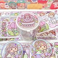 Vista 16 de Alideco - Cintas adhesivas decorativas pequeñas de mochi washi, ideales para suministros de diario, manualidades, álbum de recortes, bricolaje