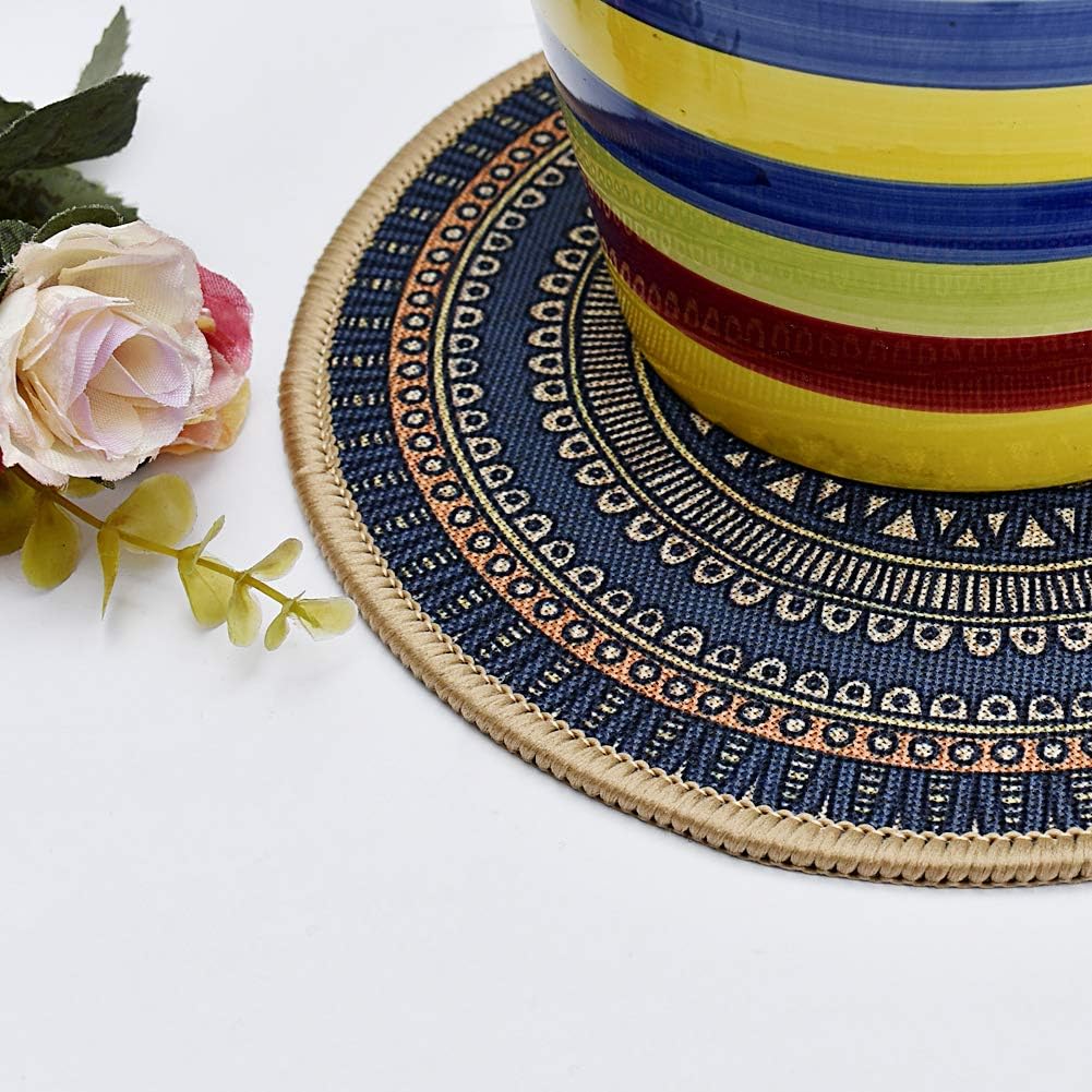 Morning View Colorful Boho Plant Pot Mat Set of 6 Absorbent Non Slip for Table Desk Floor 8.5 Inch