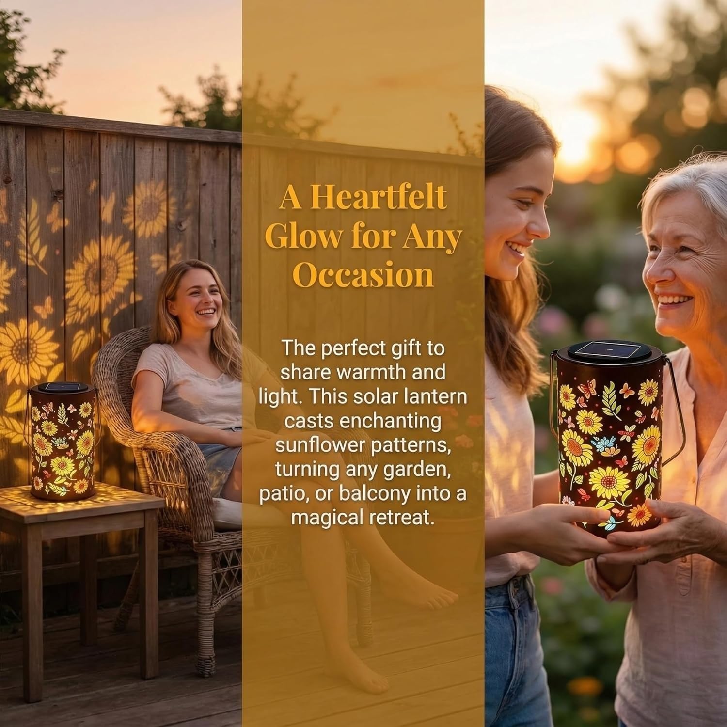 Solar Lantern Outdoor Waterproof Metal Decorative Hanging Lights-IP65 Retro Hollow-Out Shadow Projection Solar Powered Garden Decor for Patio Yard Pathway, Large 5x5x8 Inch(A,4pcs)