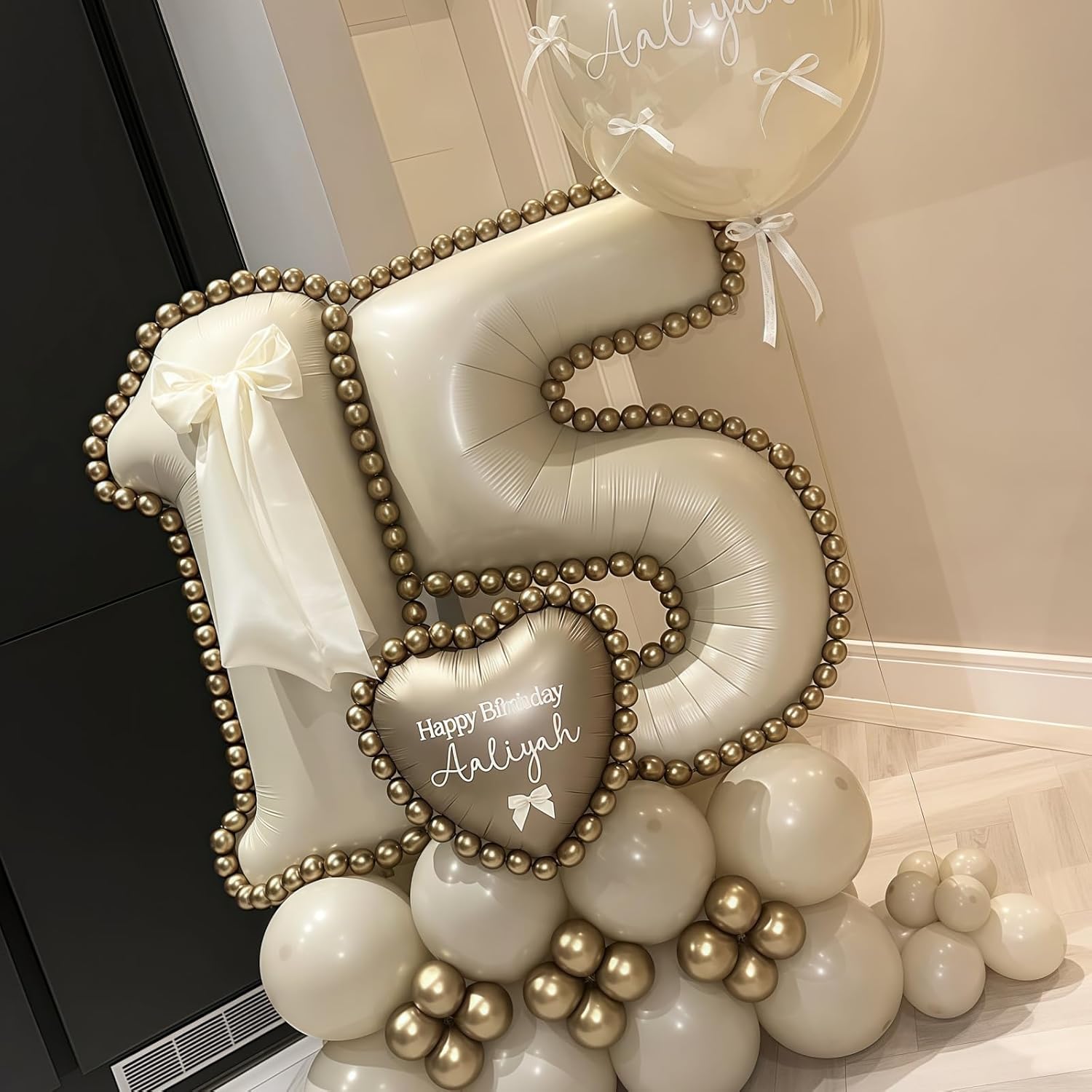 40 Inch Number Balloons (Cream, Number 50) - Image 4