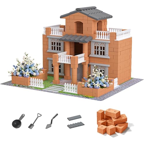 Mini House Building Kit for Kids 8+, Tiny Home with Real Bricks & Tiles | Tiny House Kit DIY Small House Construction Toy, Miniature House Kit Craft Set, STEAM Creation