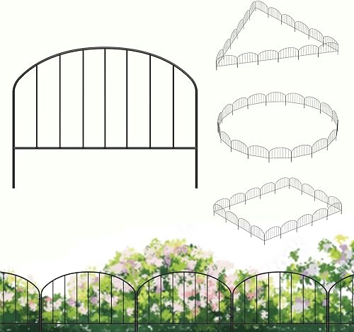 18 paneles de borde decorativo pequeño para valla de jardín, barrera de animales de 12.4 pulgadas de alto x 24.5 pies de largo, valla de paisaje