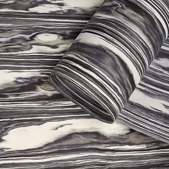 Black and White Forest Series Technology Wood Veneer Sheets 98x20.8inch2.5x0.53meter- Decorative Panels for Furniture, Instruments, Interior Decorations