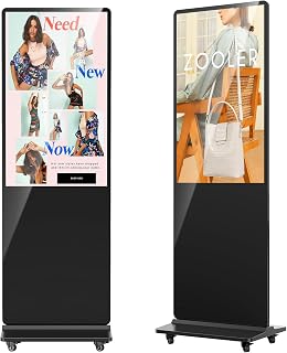 43'' Digital Signage Display Smart Android LCD Sign Kiosk Electronic Menu Board Advertising Display Screen Monitor HDMI WiFi USB 4K Media Video Player (Non Touch Screen,Black)