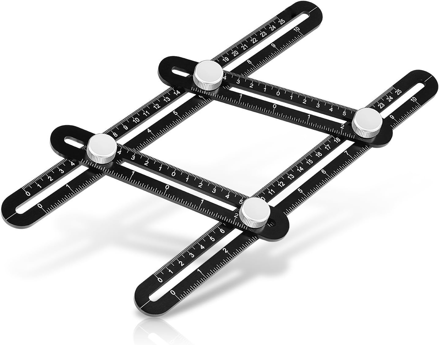 Template Tool - Ultimate Multi Angle Measuring Ruler - Universal Adjustable - Set Any Shape Measurement - Premium Aluminum Metal - For Builders, Craftsmen, DIY'ers - By JB3 Products