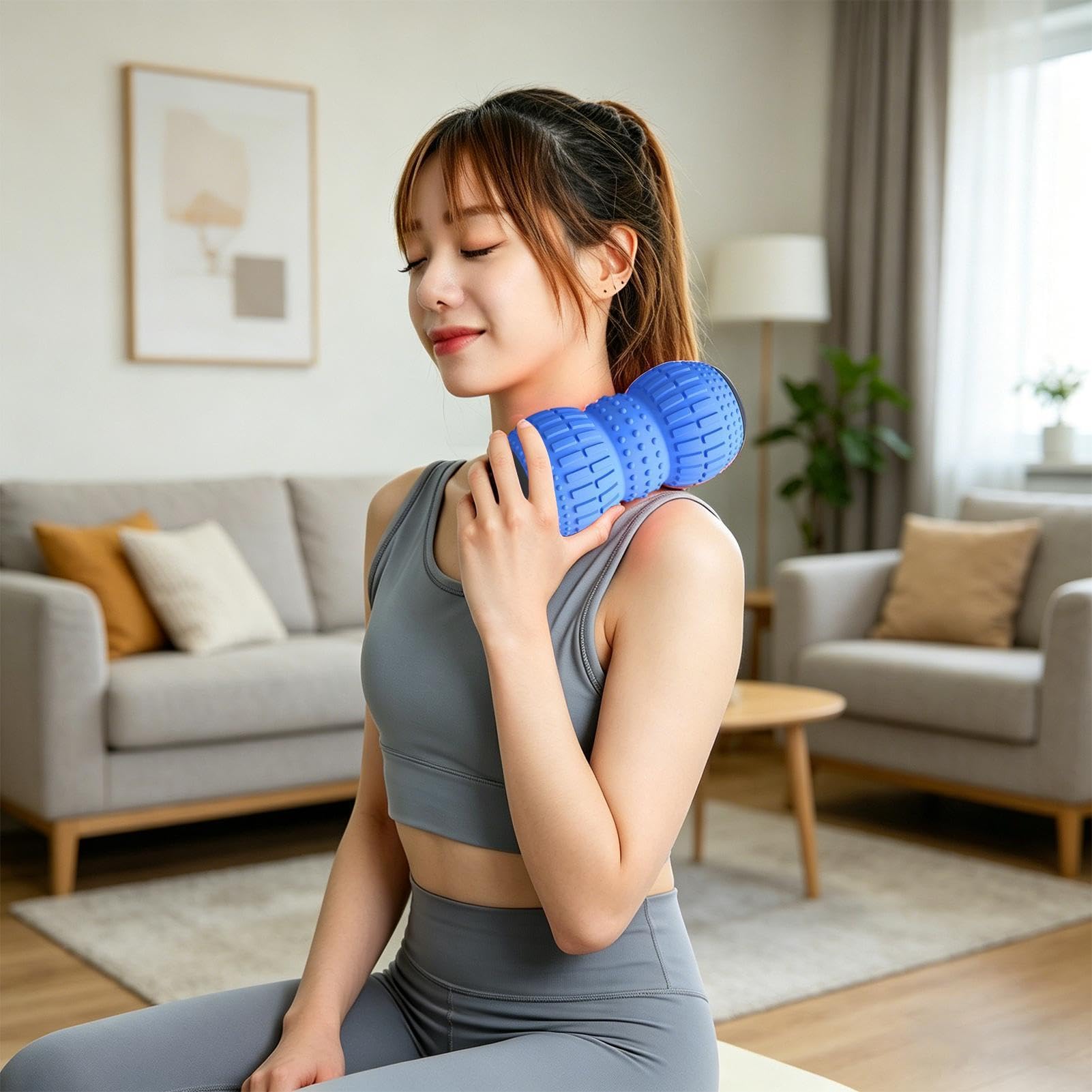 Balle de massage électrique boule roulante en tissu profond à 3 vitesses