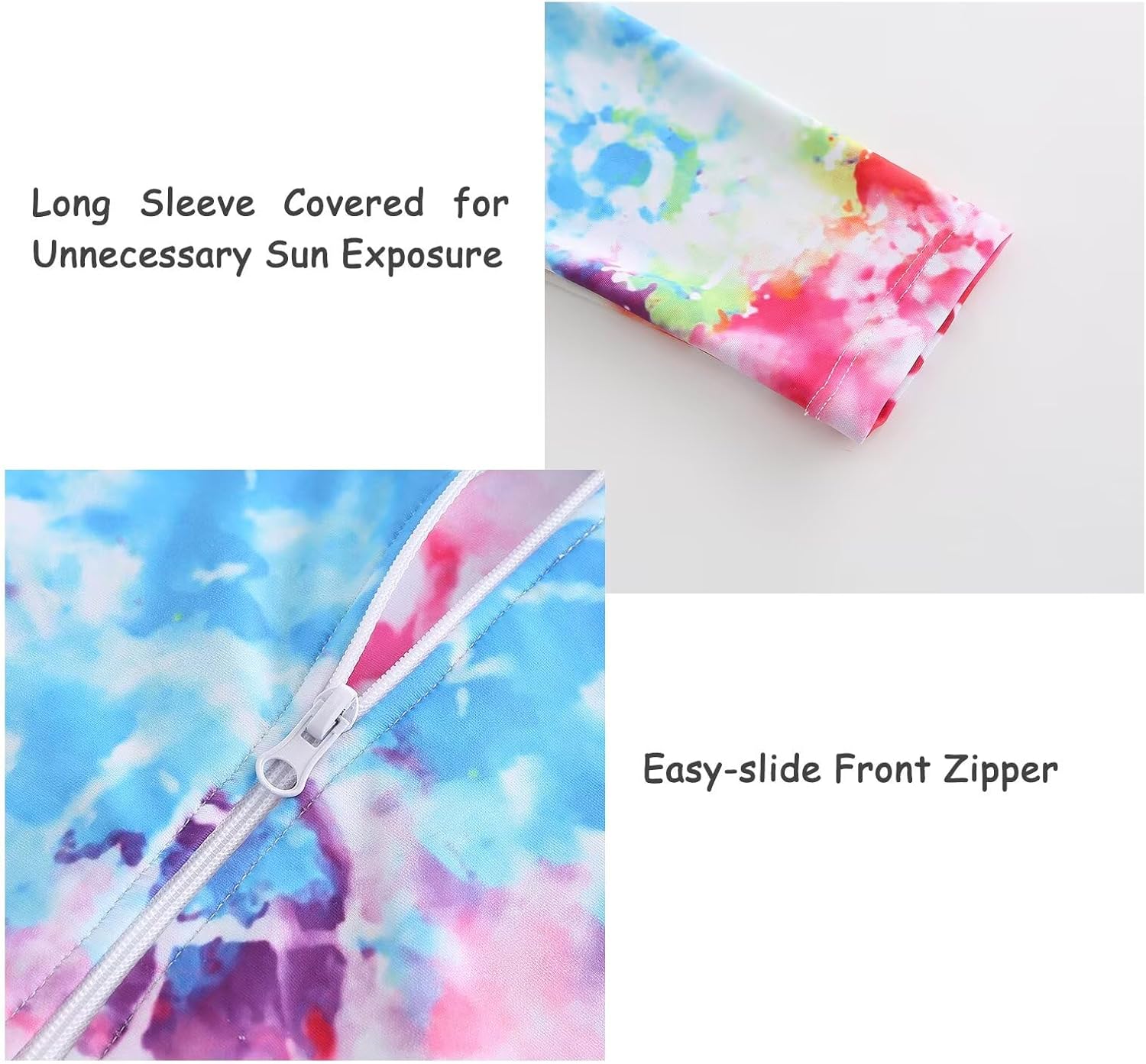 Aisyee Girls One Piece Swimsuits Long Sleeve Rash Guard Kids Hawaiian Bathing Suit UPF 50+ Swim Shirts 3-16 Years - Image 4