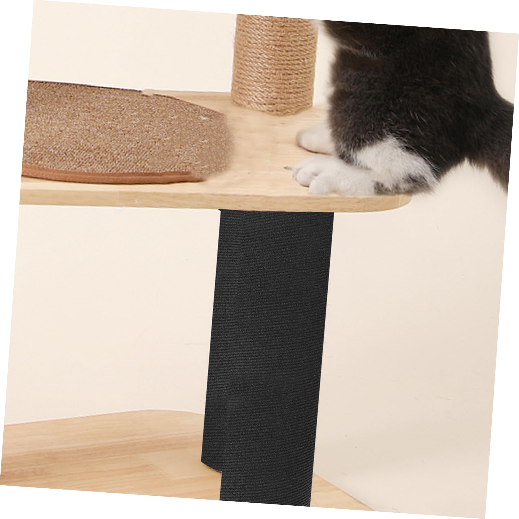 Alfombra Autoadhesiva para Rascar Gatos Recortable Negro