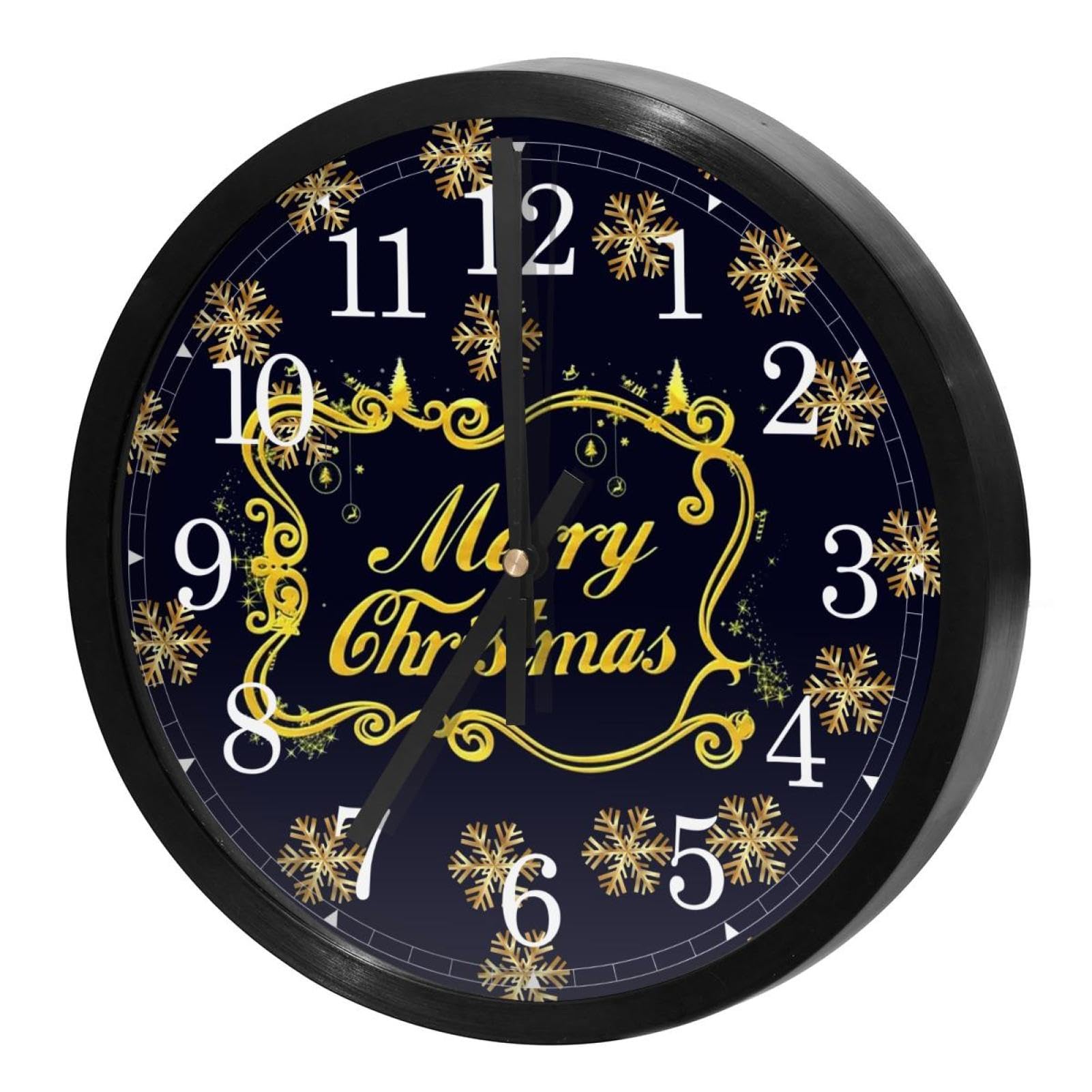 Horloge murale à quartz dorée et raffinée pour décoration chic