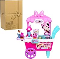 Vista 1 de Carrito de helados de Minnie Mouse de Disney Junior Sweets & Treats con sonidos y frases, 40 piezas, juego de simulación, juguetes para niños de 2