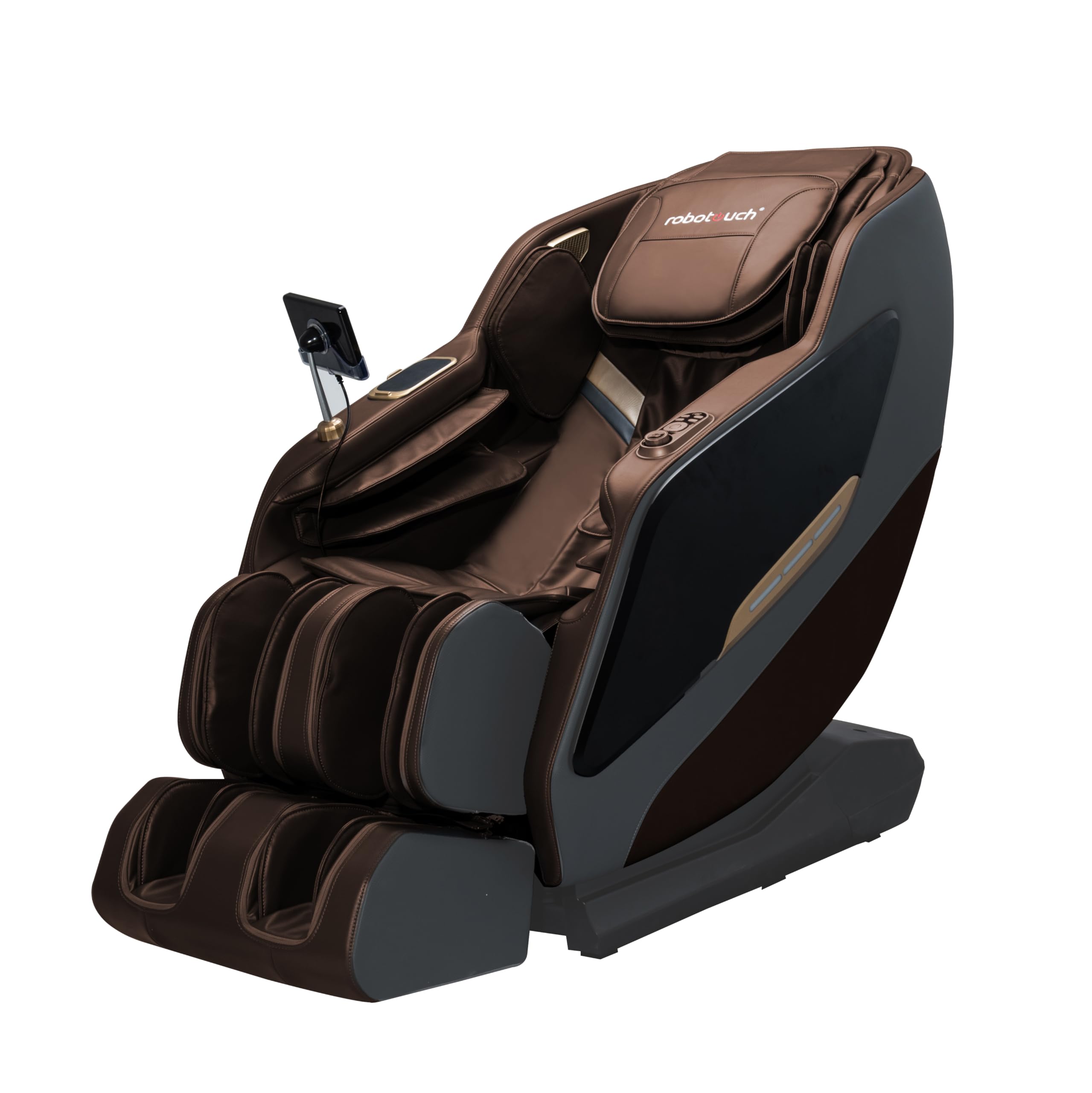 RoboTouch EconoPremium Ultra Luxury Massage Chair: Touch Control, SL Track, Zero Gravity, Zero Space, Wireless Charging, Airbag Massage, Back Heating ? Ideal for Elderly Comfort. (Brown+Black)