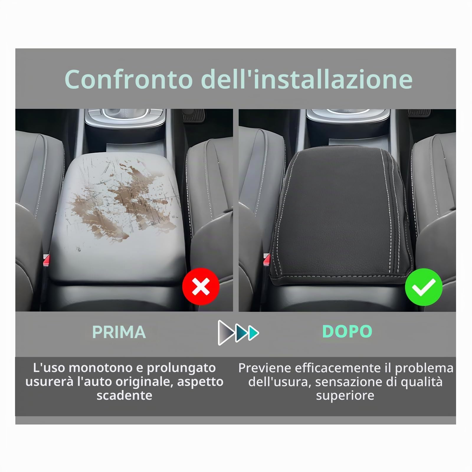 GAFAT Compatibile con Hyundai Kona SX2 2024 2025 Copertura per Bracciolo Centrale, Kona SX2 Hybird EV Protezione per Braccioli Console Centrale, in Pelle PU, Kona 2024 Accessori (Bianco)