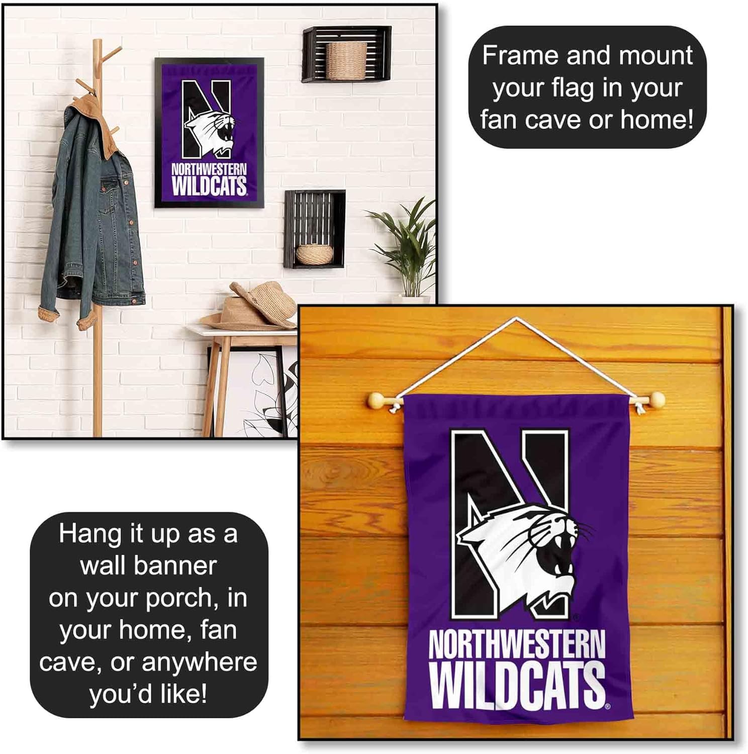 College Flags & Banners Co. Northwestern Wildcats Garden Flag Yard Banner - Image 5