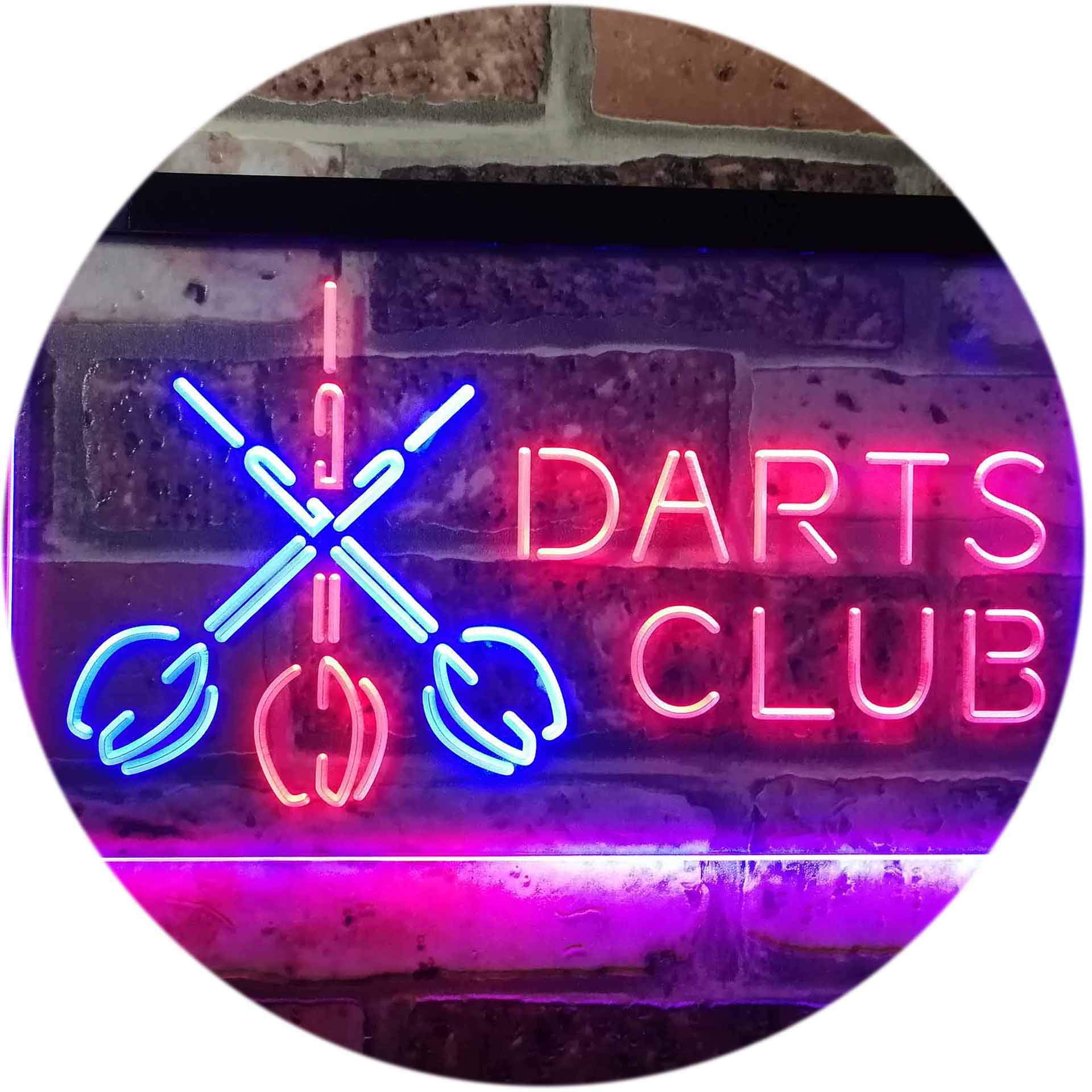 Dart Clubs Bar Pub VIP Open Dual Color LED Neon Sign Red & Blue 600 x 400mm st6s64-i3185-rb — image 1