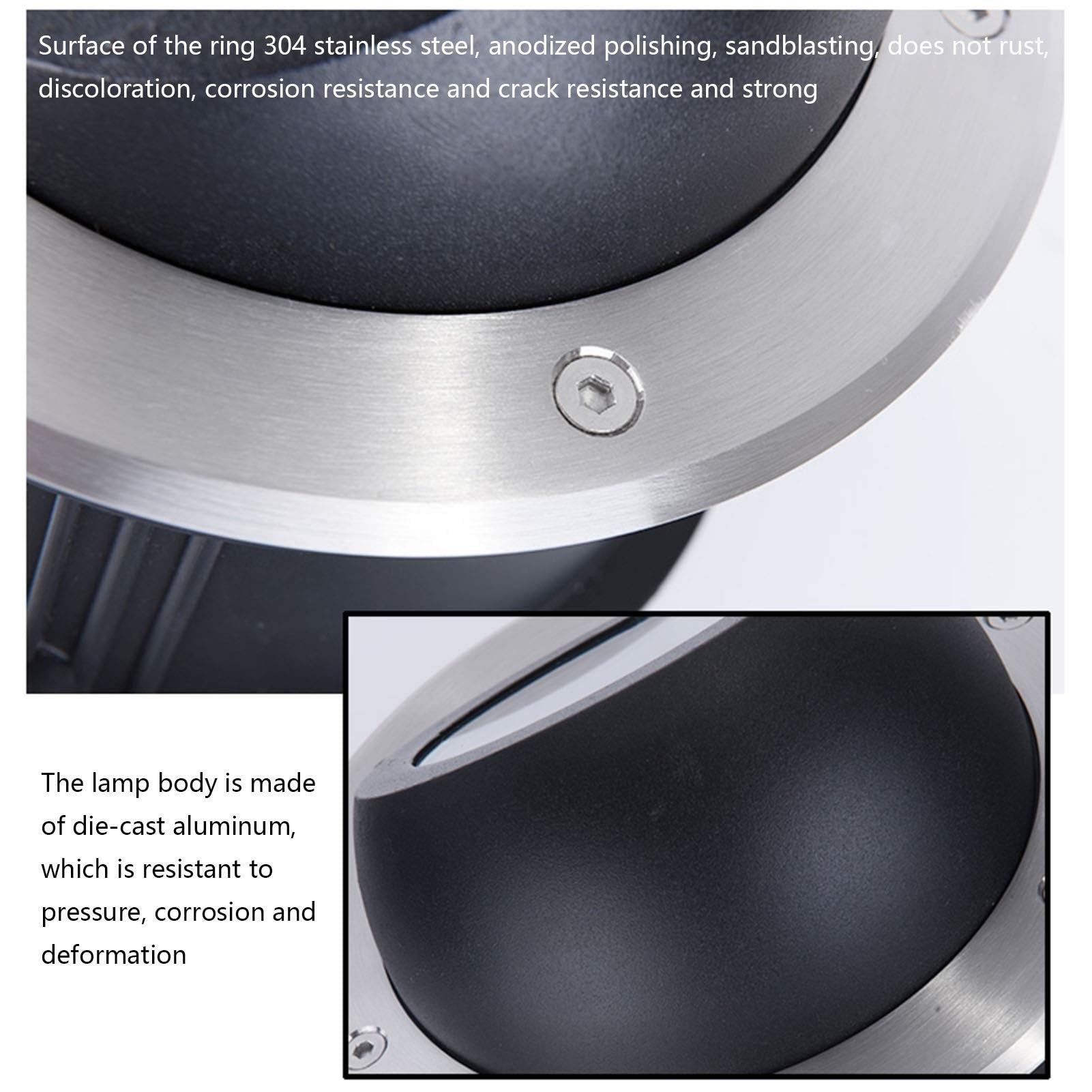Luz De Paisaje LED De Suelo - Foco Empotrable COB For Exteriores, Ip65 Impermeable AC220V, Focos De Pared De Fondo, Luces Subterráneas con Cabezal Inclinable, For Césped/jardín(Red,18W)