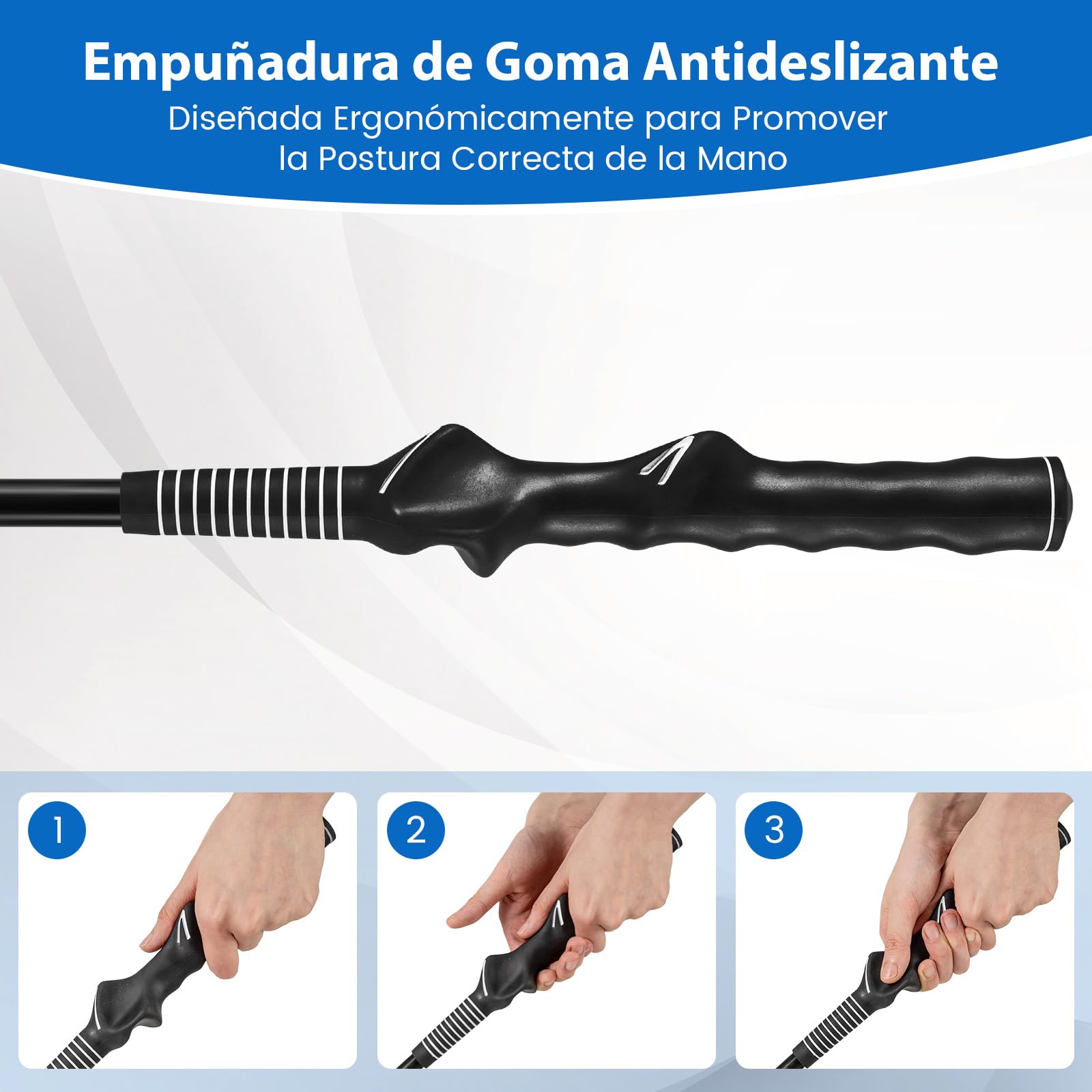 COSTWAY Entrenador de Golf, Ayuda de Entrenamiento Velocidad, Flexibilidad, Equilibrio, Tempo y Fuerza, Corrección del Ritmo del Swing con Sonido