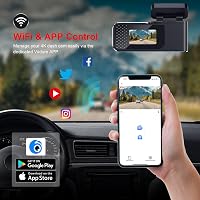 POYBPCY 4K UHD WiFi Autós Fedélzeti Kamera 64GB SD Kártyával, 170° Látószög, Éjjellátó, Mobilalkalmazás Vezérlés, G-szenzor, Parkolóőr Funkc 5
