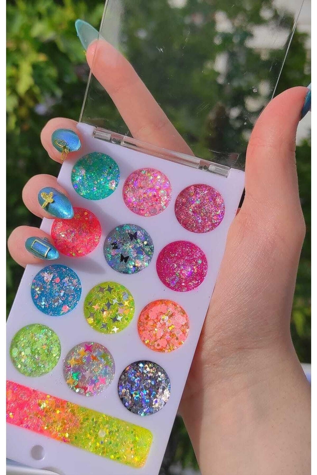 Hb Tasarım Glitter Jel Far Palet Simli Kremsi Jel Far Paleti& Geçişli, serashinegozfarı69