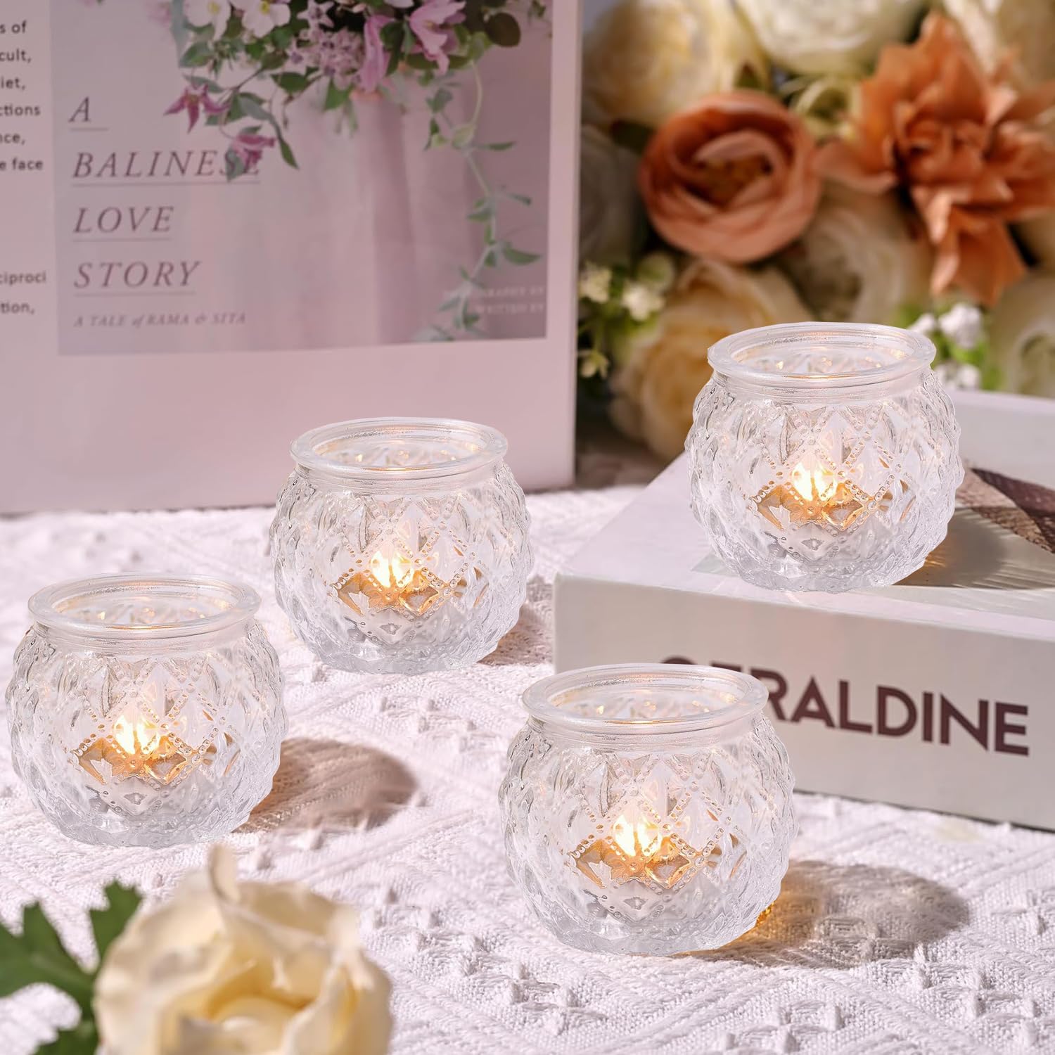 12Pcs Glass Tea Light Candle Holders - Image 3