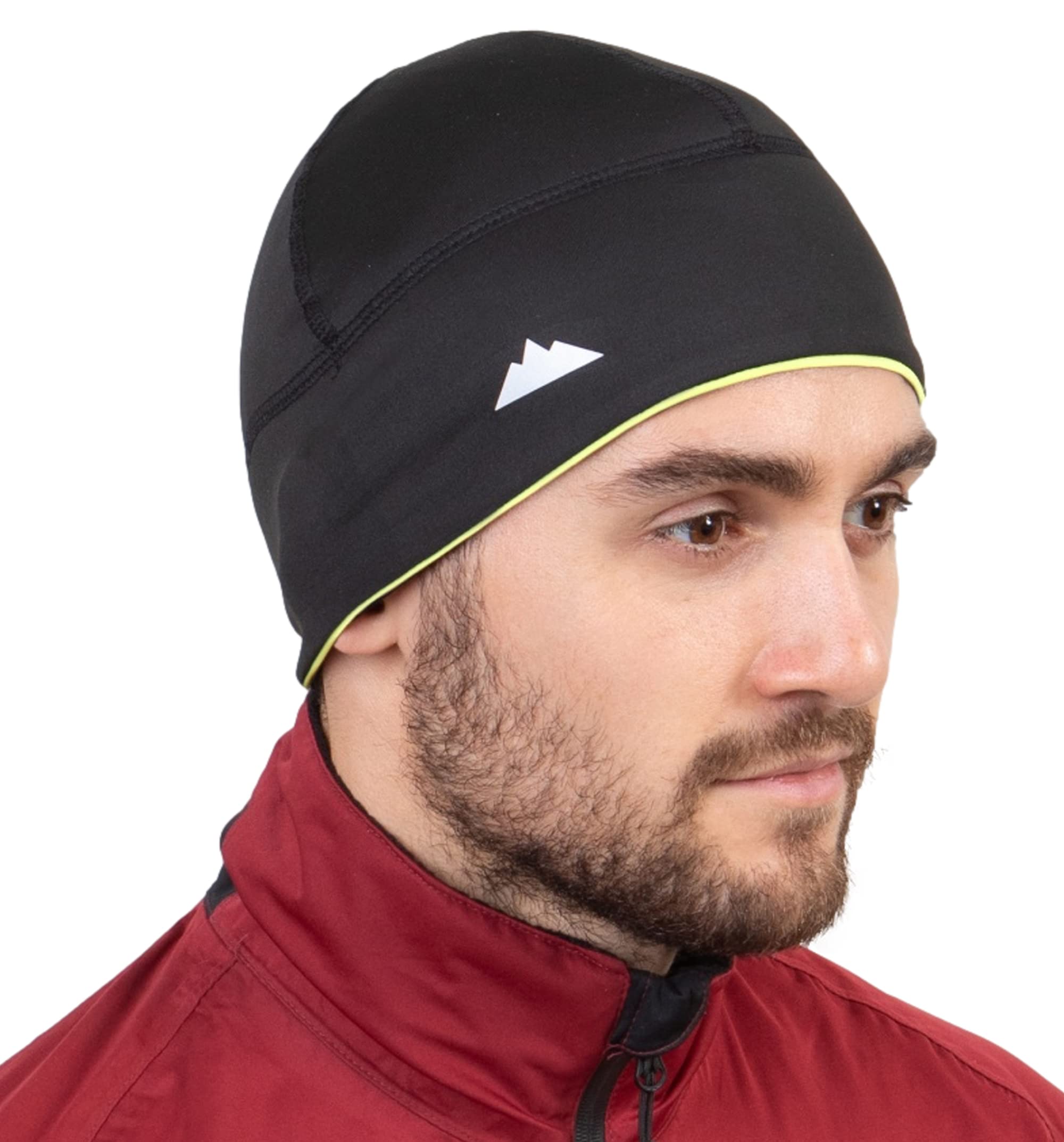 OutdoorEssentialsTough Headwear Skull Cap - Skull Caps for Men and Women - Motorcycle Bike or Football Helmet Liner - Warm Mens Womens Head Liners - Running Beanie Hat - Reversible Black and Yellow