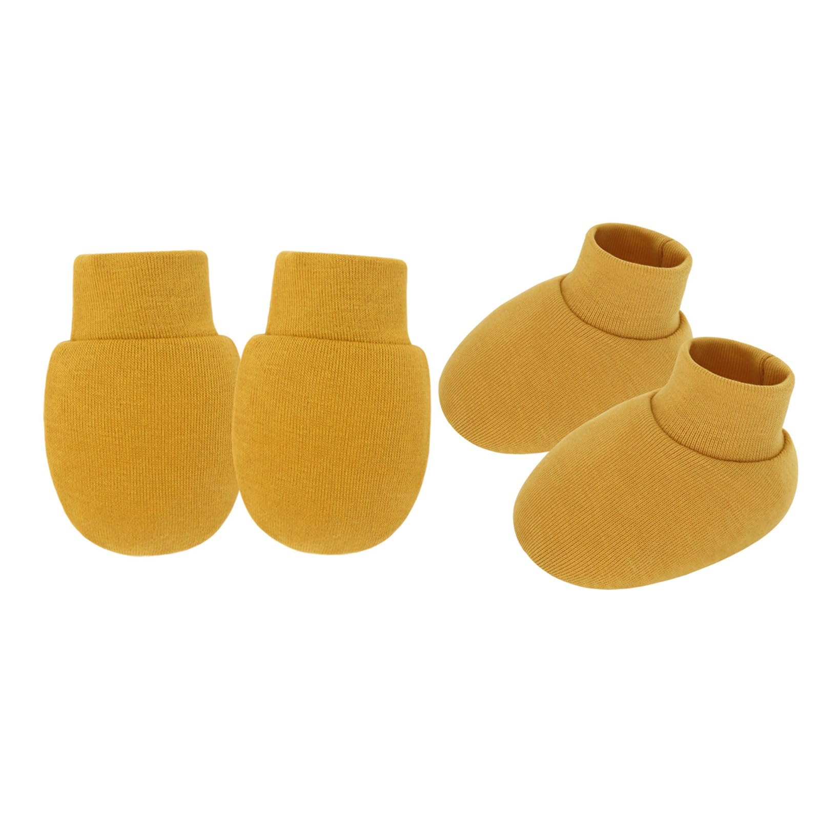 HZBB Newborns Anti Scratch Mittens and Socks Elastic Feature Cotton Baby Gloves Socks for Infant Hand & Foot Protections Soft Cotton Booties