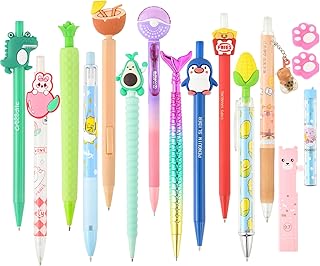 12PCS Cute Kawaii Mechanical Pencils Set with Lead Refills and Erasers, 0.5mm & 0.7mm Point, Bulk Mechanical Pencils for Kids Girls