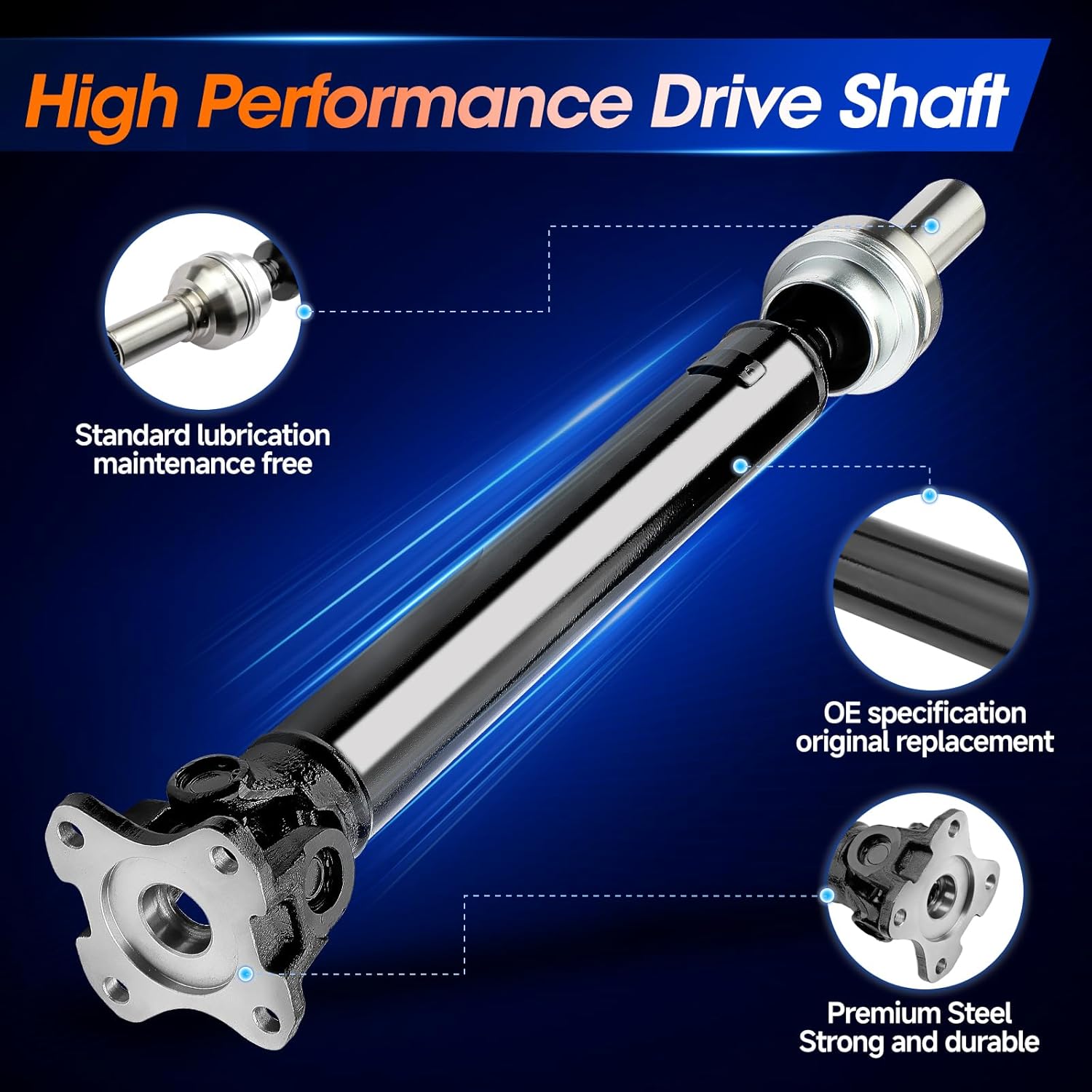 52123839AA Front Drive Shaft Prop Shaft Driveshaft Assembly [Automatic Transmission] Fit for Ram 1500 2014 2015 2016 2017 2018, 4WD, 8 Speed Transmission, Replace# 938-282