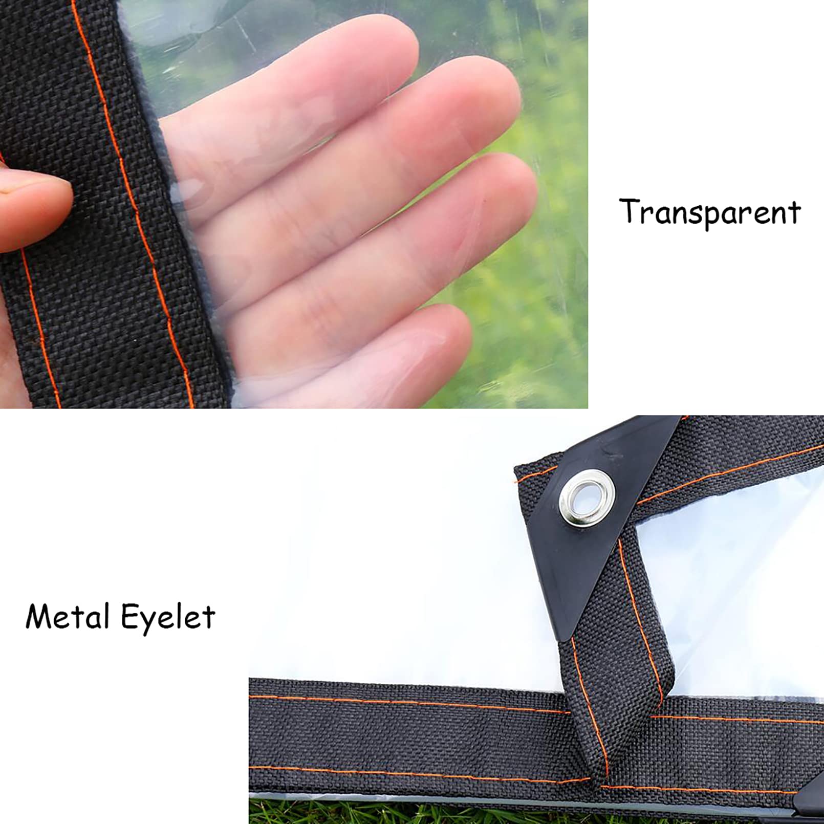 Telo trasparente per esterni impermeabile in PE con pellicola di plastica con occhielli in metallo, tenda per amaca, 125 g/㎡