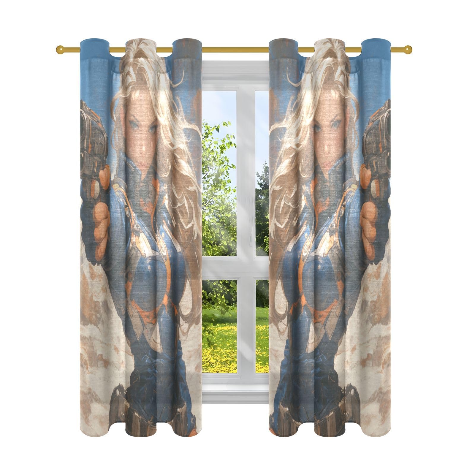 Rideaux occultants blonds Future Warrior salon 106x160cm