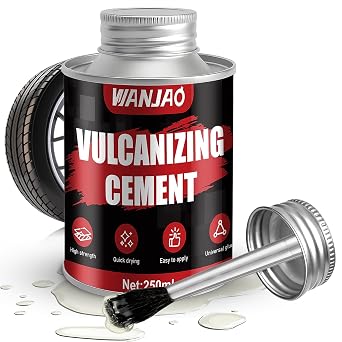 250ML Rubber Cement Tire Repair Strong Adhesion Waterproof | Rubber Cement Glue With Brush Fast Curing Easy to Use and Flexible Repair for Automotive Industrial Home Repairs