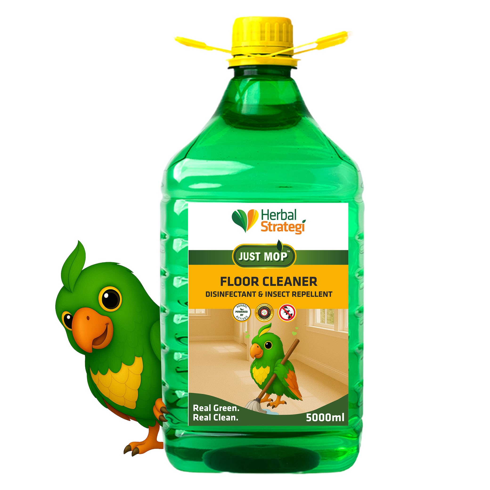 - Floor Cleaner - Lemongrass, Pine Oil, Natural, Vegan and Eco-Friendly | Natural Disinfectant Kills 99.9% germs | Insect Repellent with 100% Herbal Actives | Baby and Pet Safe | 5L
