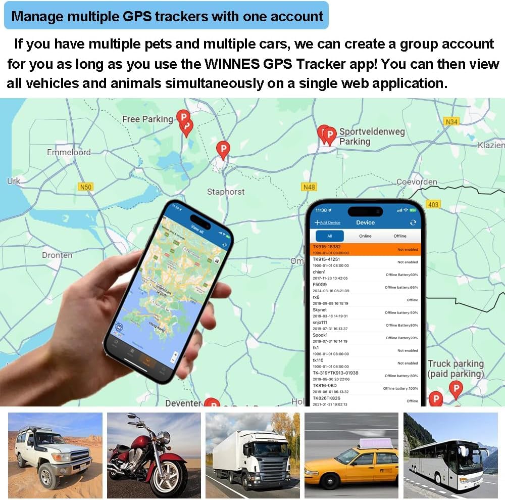4G GPS Tracker per Auto con Microfono con App, Localizzatore GPS per Auto Senza Abbonamento Potenti Magneti Integrati Motocicli, Camion, Autobus, Taxi e Scooter TK915
