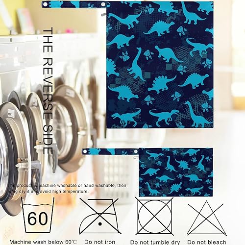 Miniatura 6 de visesunny Blue Dinosaur Footprint - 2 bolsas húmedas con bolsillos con cremallera, lavable, reutilizable, espaciosa para viajes, playa, piscina,