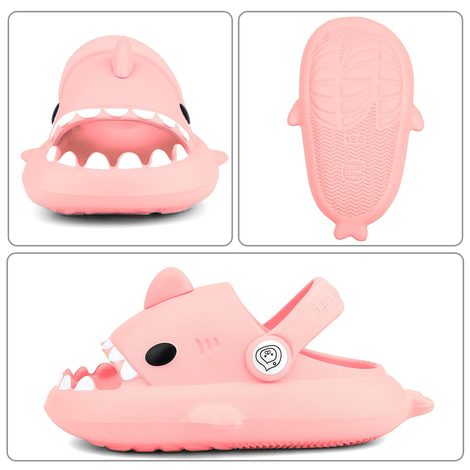 Chanclas Tiburón Niñas Chanclas de playa para niños Sandalias antideslizantes para piscina Chanclas de Verano Rosa Menta Verde Azul Gris Amarillo Verde Oscuro