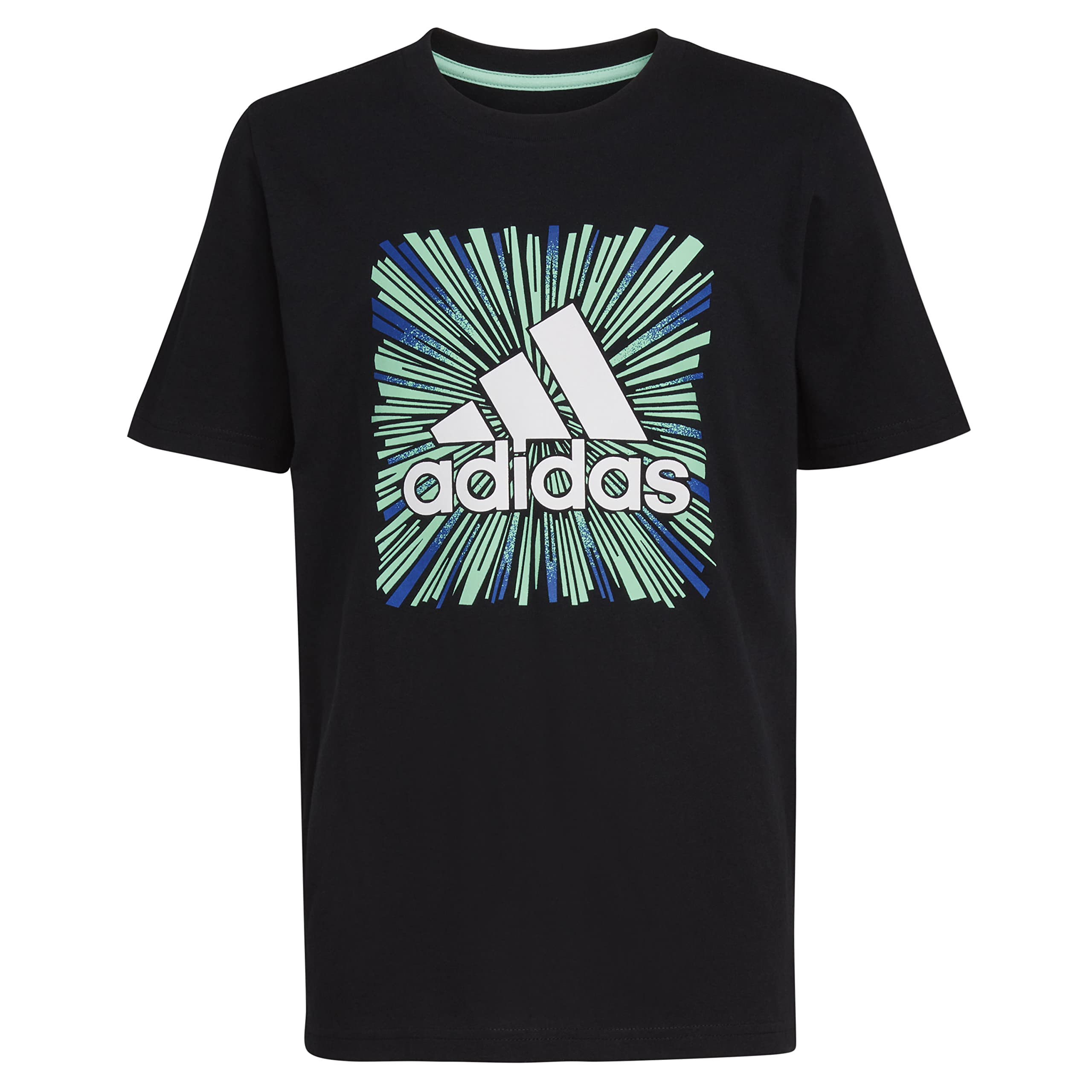 adidas Boys' Big Short Sleeve Cotton Blocked Bos Logo T-Shirt